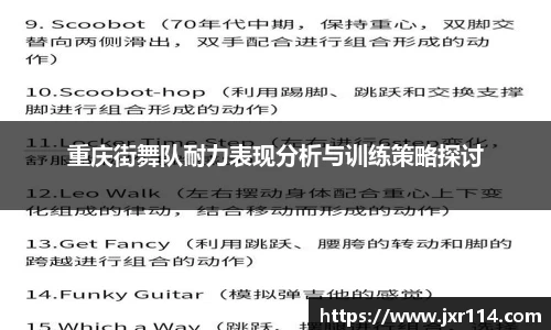 重庆街舞队耐力表现分析与训练策略探讨
